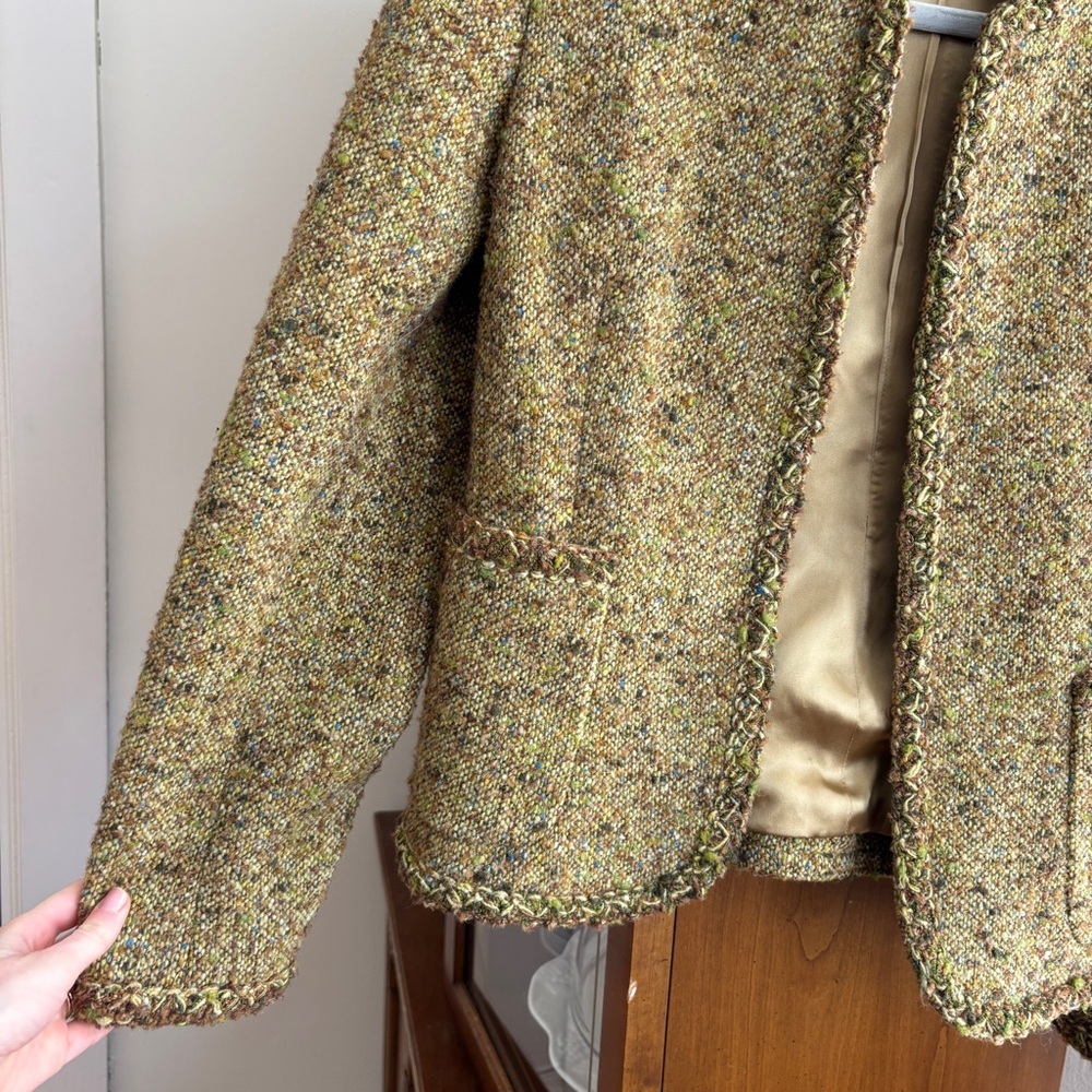 J. Crew Fall 2005 Green Wool Blend Blazer / Lady Jacket - Picture 3 of 6